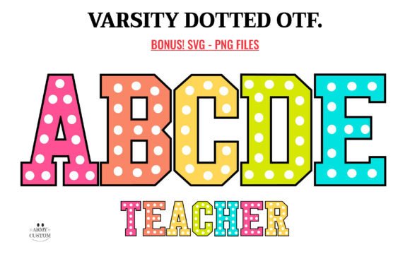 Colorful Varsity Dotted: Where Campus Spirit Meets Creative Design
