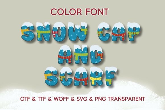 Snow Cap and Scarf: A Festive Typeface for Cozy Designs