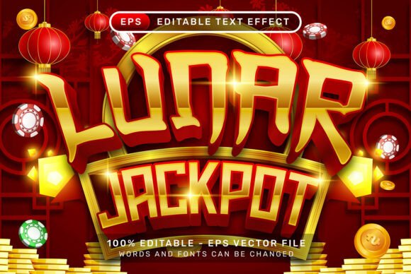 Unlock Festive Magic with Lunar Jackpot 3D Text Effect